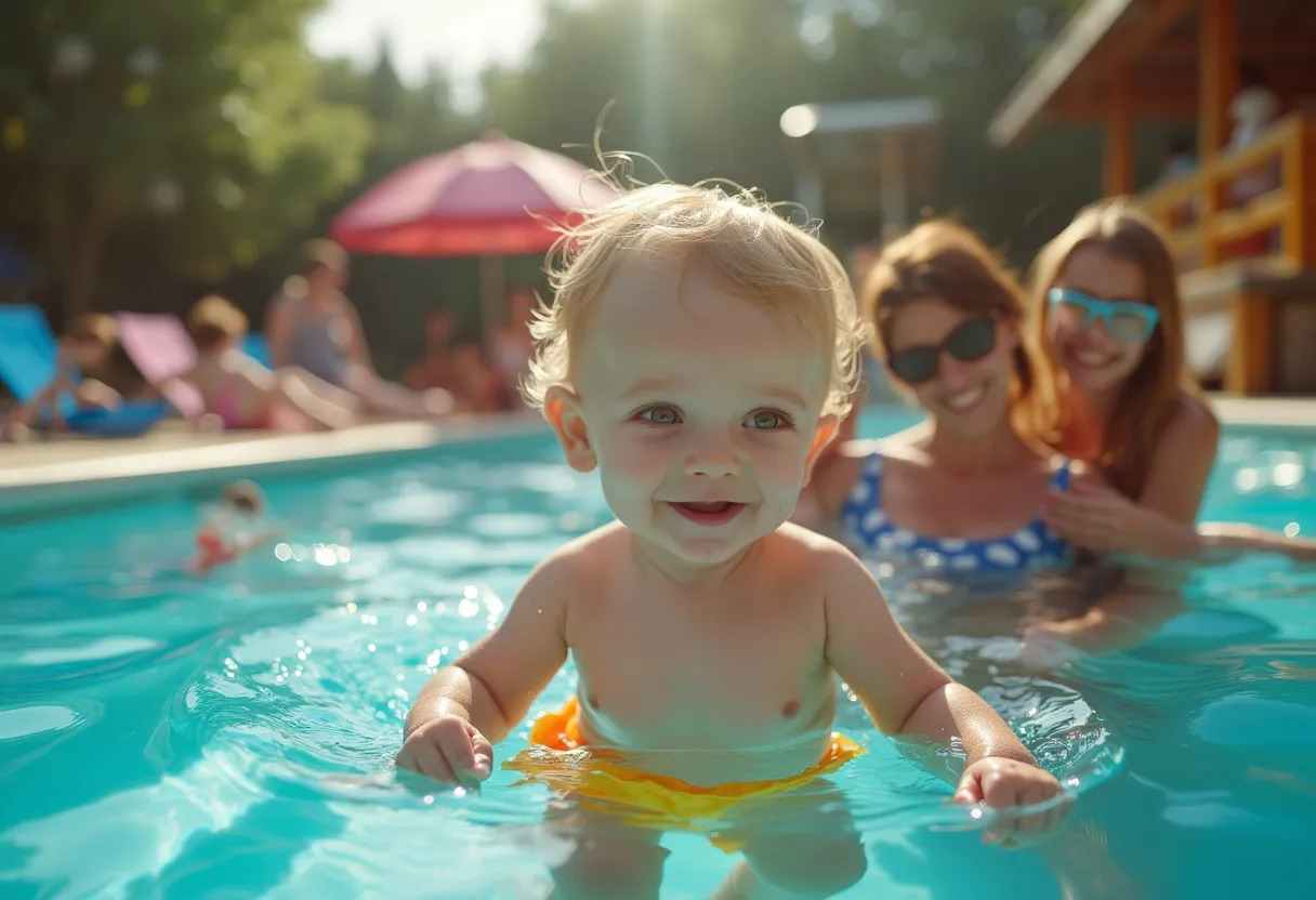 couche bébé piscine